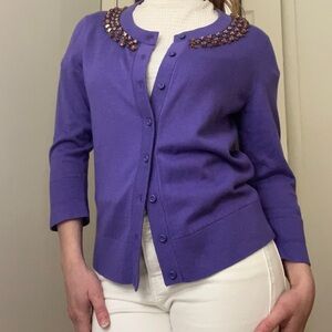 Kate Spade Live Colorfully Purple Cardigan